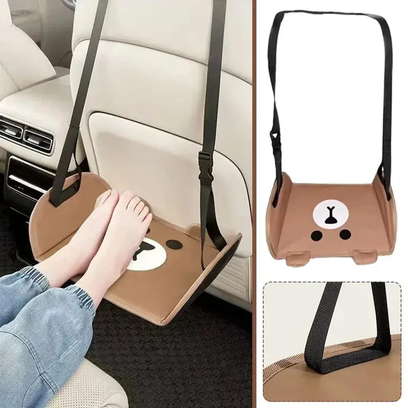 Portable Car Rear Seat Foot Hammock – Adjustable Hanging Footrest for Travel, Office & Car Interior Comfort